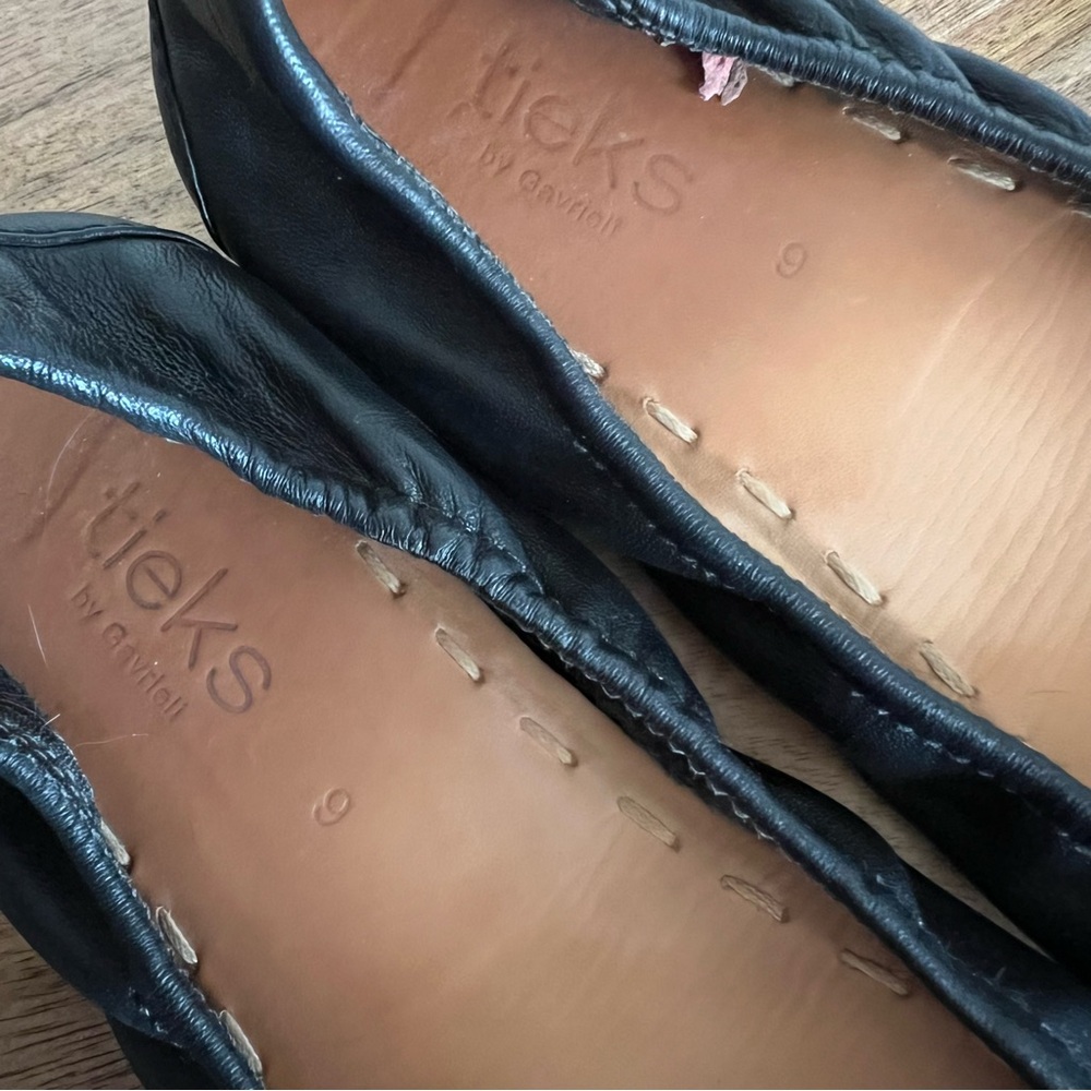 Tieks by Gavrieli Matte Black Leather Casual Slip On Flats Shoes Size 9 - Picture 10 of 10